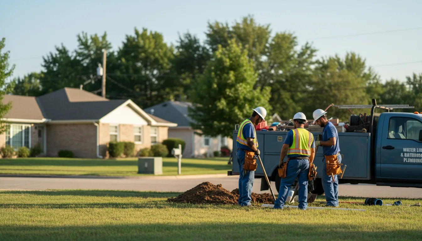 Residential water line and bathroom plumbing service in Radnor, OH
